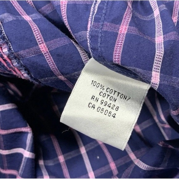 Bugatchi Shirt Shaped Fit Mens XL Blue Purple Check Button Up Long Sleeve - Picture 6 of 12